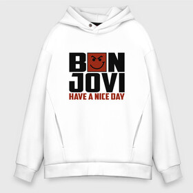 Мужское худи Oversize хлопок с принтом Bon Jovi have a nice day в Тюмени, френч-терри — 70% хлопок, 30% полиэстер. Мягкий теплый начес внутри —100% хлопок | боковые карманы, эластичные манжеты и нижняя кромка, капюшон на магнитной кнопке | bon jovi | бон | бон джови | глэм | группа | джови | джон | метал | рок | хард