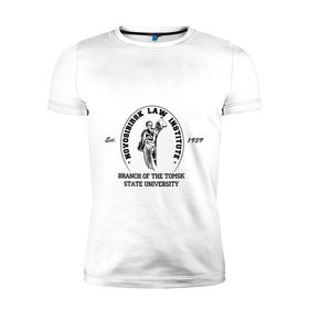 Мужская футболка премиум с принтом НЮИ (ф) ТГУ в Тюмени, 92% хлопок, 8% лайкра | приталенный силуэт, круглый вырез ворота, длина до линии бедра, короткий рукав | вуз | новосибирск | нюифтгу | университет