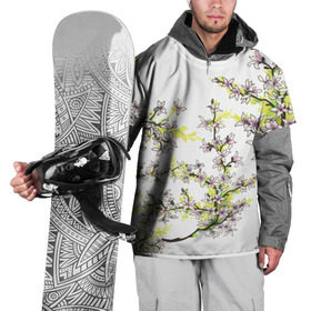 Накидка на куртку 3D с принтом Сакура в Тюмени, 100% полиэстер |  | Тематика изображения на принте: арт | краска | прикольные | сакура | тропики | цветные | цветок | цветы | япония