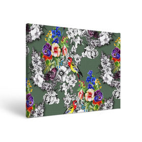 Холст прямоугольный с принтом Райский остров в Тюмени, 100% ПВХ |  | Тематика изображения на принте: арт | краска | попугаи | попугай | прикольные | рай | тропики | цветные | цветок | цветы