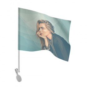 Флаг для автомобиля с принтом Cara Delevingne 3 в Тюмени, 100% полиэстер | Размер: 30*21 см | cara delevingne | кара делевинь