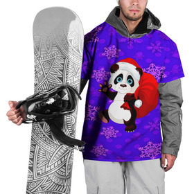 Накидка на куртку 3D с принтом Панда в Тюмени, 100% полиэстер |  | new year | santa | дед мороз | елка | елочки | новогодний | новый год | рождество | сантаклаус | снег | снежинки