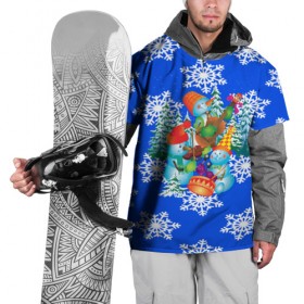 Накидка на куртку 3D с принтом Снеговики в Тюмени, 100% полиэстер |  | Тематика изображения на принте: christmas | new year | santa | дед мороз | елка | елочки | новогодний | новый год | рождество | сантаклаус | снег | снежинки