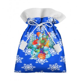 Подарочный 3D мешок с принтом Снеговики в Тюмени, 100% полиэстер | Размер: 29*39 см | Тематика изображения на принте: christmas | new year | santa | дед мороз | елка | елочки | новогодний | новый год | рождество | сантаклаус | снег | снежинки