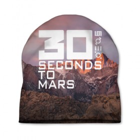 Шапка 3D с принтом 30 Seconds to Mars в Тюмени, 100% полиэстер | универсальный размер, печать по всей поверхности изделия | 