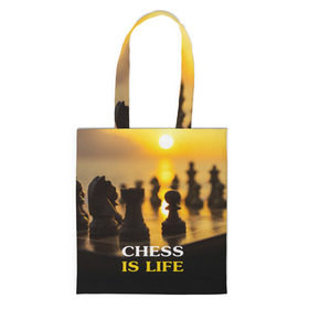 Сумка 3D повседневная с принтом Шахматы - это жизнь в Тюмени, 100% полиэстер | Плотность: 200 г/м2; Размер: 34×35 см; Высота лямок: 30 см | chess | game | sport | гроссмейстер | закат | игра | интеллект | солнце | спорт | фигура | шахматист | шахматы