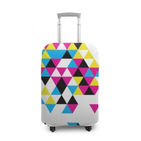 Чехол для чемодана 3D с принтом Broken mosaic в Тюмени, 86% полиэфир, 14% спандекс | двустороннее нанесение принта, прорези для ручек и колес | геометрия | мозаика | текстура | треугольник