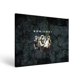Холст прямоугольный с принтом Группа Bon Jovi в Тюмени, 100% ПВХ |  | bon jovi | бон | бон джови | глэм | группа | джови | джон | рок | хард