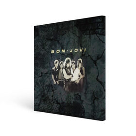 Холст квадратный с принтом Группа Bon Jovi в Тюмени, 100% ПВХ |  | bon jovi | бон | бон джови | глэм | группа | джови | джон | рок | хард