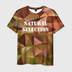 Мужская футболка 3D с принтом Natural Selection в Тюмени, 100% полиэфир | прямой крой, круглый вырез горловины, длина до линии бедер | low poly | natural | poly | polygon | естественный отбор | натурал