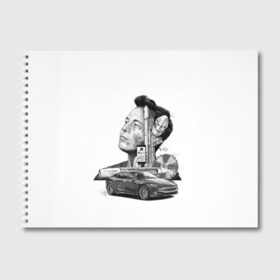 Альбом для рисования с принтом Илон Маск в Тюмени, 100% бумага
 | матовая бумага, плотность 200 мг. | Тематика изображения на принте: hyperloop | pay pal | space x | tesla | гений | день космонавтики | полет на марс | тесла | электрокар | электромобиль
