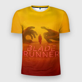 Мужская футболка 3D спортивная с принтом Бегущий по лезвию в Тюмени, 100% полиэстер с улучшенными характеристиками | приталенный силуэт, круглая горловина, широкие плечи, сужается к линии бедра | Тематика изображения на принте: 2049 | blade runner | bladerunner