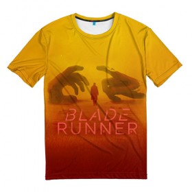 Мужская футболка 3D с принтом Бегущий по лезвию в Тюмени, 100% полиэфир | прямой крой, круглый вырез горловины, длина до линии бедер | 2049 | blade runner | bladerunner