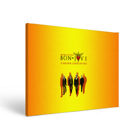 Холст прямоугольный с принтом Группа Bon Jovi в Тюмени, 100% ПВХ |  | bon jovi | бон | бон джови | глэм | группа | джови | джон | рок | хард