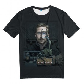 Мужская футболка 3D с принтом Бегущий по лезвию в Тюмени, 100% полиэфир | прямой крой, круглый вырез горловины, длина до линии бедер | 