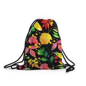 Рюкзак-мешок 3D с принтом Осень в Тюмени, 100% полиэстер | плотность ткани — 200 г/м2, размер — 35 х 45 см; лямки — толстые шнурки, застежка на шнуровке, без карманов и подкладки | листва | листья | яркие