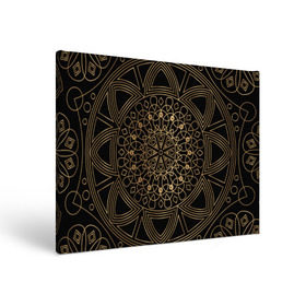 Холст прямоугольный с принтом Золотая мандала в Тюмени, 100% ПВХ |  | Тематика изображения на принте: орнамент | узоры | фрактал