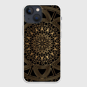 Чехол для iPhone 13 mini с принтом Золотая мандала в Тюмени,  |  | орнамент | узоры | фрактал