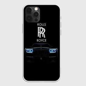 Чехол для iPhone 12 Pro с принтом Rolls Royce phantom в Тюмени, силикон | область печати: задняя сторона чехла, без боковых панелей | luxury | phantom | rich | rolls royce | rr | авто | автомобили | бренд | известные | логотип | машина | надписи | огни | ролс ройс | роскошь | тень | фары | черный