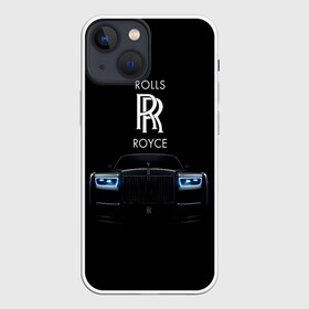 Чехол для iPhone 13 mini с принтом Rolls Royce phantom в Тюмени,  |  | luxury | phantom | rich | rolls royce | rr | авто | автомобили | бренд | известные | логотип | машина | надписи | огни | ролс ройс | роскошь | тень | фары | черный