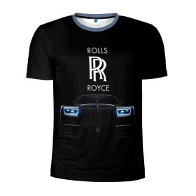 Мужская футболка 3D спортивная с принтом Rolls Royce phantom в Тюмени, 100% полиэстер с улучшенными характеристиками | приталенный силуэт, круглая горловина, широкие плечи, сужается к линии бедра | luxury | phantom | rich | rolls royce | rr | авто | автомобили | бренд | известные | логотип | машина | надписи | огни | ролс ройс | роскошь | тень | фары | черный