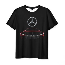 Мужская футболка 3D с принтом Мерседес Будущего в Тюмени, 100% полиэфир | прямой крой, круглый вырез горловины, длина до линии бедер | mercedes | марка | машины | мерседес