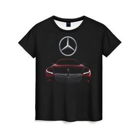 Женская футболка 3D с принтом Мерседес Будущего в Тюмени, 100% полиэфир ( синтетическое хлопкоподобное полотно) | прямой крой, круглый вырез горловины, длина до линии бедер | mercedes | марка | машины | мерседес