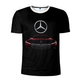 Мужская футболка 3D спортивная с принтом Мерседес Будущего в Тюмени, 100% полиэстер с улучшенными характеристиками | приталенный силуэт, круглая горловина, широкие плечи, сужается к линии бедра | mercedes | марка | машины | мерседес