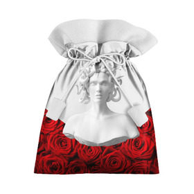 Подарочный 3D мешок с принтом Унисекс / Snake roses girl в Тюмени, 100% полиэстер | Размер: 29*39 см | букет | веты | красный | лепестки | модные | полосы | природа | растения | розочки | розы | сад | тренды | цвет | черный