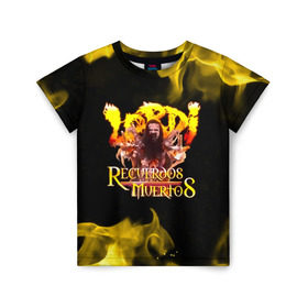 Детская футболка 3D с принтом Recuerdos Muertos в Тюмени, 100% гипоаллергенный полиэфир | прямой крой, круглый вырез горловины, длина до линии бедер, чуть спущенное плечо, ткань немного тянется | глэм | группа | метал | монстры | рок | хард | хардрок | хэви | хэвиметал | шок | шокрок