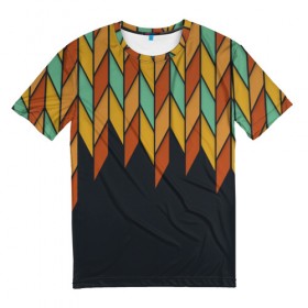 Мужская футболка 3D с принтом Перья птицы из Вальхаллы в Тюмени, 100% полиэфир | прямой крой, круглый вырез горловины, длина до линии бедер | геометрия | красивая | перья | фигуры