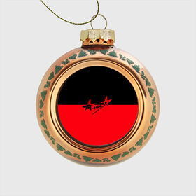 Стеклянный ёлочный шар с принтом Флаг группа Алиса в Тюмени, Стекло | Диаметр: 80 мм | алиса | группа | красный | рок | черный