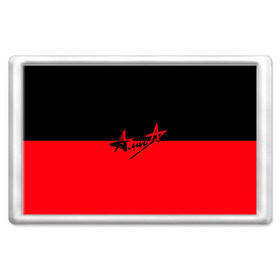Магнит 45*70 с принтом Флаг группа Алиса в Тюмени, Пластик | Размер: 78*52 мм; Размер печати: 70*45 | Тематика изображения на принте: алиса | группа | красный | рок | черный