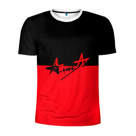 Мужская футболка 3D спортивная с принтом Группа Алиса в Тюмени, 100% полиэстер с улучшенными характеристиками | приталенный силуэт, круглая горловина, широкие плечи, сужается к линии бедра | алиса | группа | красный | рок | черный