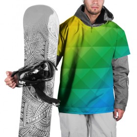 Накидка на куртку 3D с принтом Colored wall в Тюмени, 100% полиэстер |  | Тематика изображения на принте: геометрия | квадрат | текстура | цветной