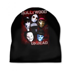 Шапка 3D с принтом Группа Hollywood Undead в Тюмени, 100% полиэстер | универсальный размер, печать по всей поверхности изделия | charlie scene | danny | funny man | hollywood | j dog | johnny 3 tears | undead | альтернативный | андед | голивуд | голливудская | группа | кранккор | метал | нежить | ню | реп | рок | рэп | рэпкор