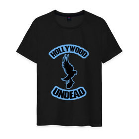 Мужская футболка хлопок с принтом Эмблема Hollywood Undead в Тюмени, 100% хлопок | прямой крой, круглый вырез горловины, длина до линии бедер, слегка спущенное плечо. | Тематика изображения на принте: charlie scene | danny | funny man | hollywood | j dog | johnny 3 tears | undead | альтернативный | андед | голивуд | голливудская | группа | кранккор | метал | нежить | ню | реп | рок | рэп | рэпкор