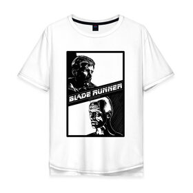 Мужская футболка хлопок Oversize с принтом Бегущий по лезвию в Тюмени, 100% хлопок | свободный крой, круглый ворот, “спинка” длиннее передней части | 