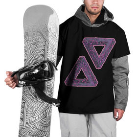 Накидка на куртку 3D с принтом Треугольники Пенроуза в Тюмени, 100% полиэстер |  | иллюзия | невероятный | невозможный | несуществующий | треугольник | трибар