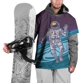 Накидка на куртку 3D с принтом Привет из космоса в Тюмени, 100% полиэстер |  | астронавт | галактика | звезды | космонавт | космос
