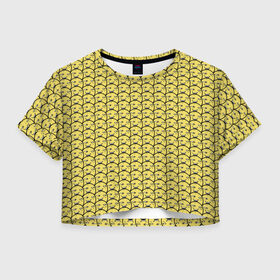 Женская футболка 3D укороченная с принтом ПеКа-фейс (YOBA) в Тюмени, 100% полиэстер | круглая горловина, длина футболки до линии талии, рукава с отворотами | peka face | pekaface | пека | фасе