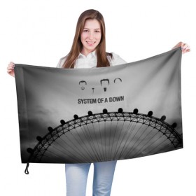 Флаг 3D с принтом system of a down в Тюмени, 100% полиэстер | плотность ткани — 95 г/м2, размер — 67 х 109 см. Принт наносится с одной стороны | system of a down | рок | система