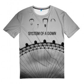 Мужская футболка 3D с принтом system of a down в Тюмени, 100% полиэфир | прямой крой, круглый вырез горловины, длина до линии бедер | system of a down | рок | система