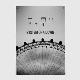 Постер с принтом system of a down в Тюмени, 100% бумага
 | бумага, плотность 150 мг. Матовая, но за счет высокого коэффициента гладкости имеет небольшой блеск и дает на свету блики, но в отличии от глянцевой бумаги не покрыта лаком | system of a down | рок | система