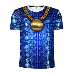 Мужская футболка 3D спортивная с принтом Биткоин в Тюмени, 100% полиэстер с улучшенными характеристиками | приталенный силуэт, круглая горловина, широкие плечи, сужается к линии бедра | bitcoin | blockchain | биткоин | биток | криптовалюта | технологии