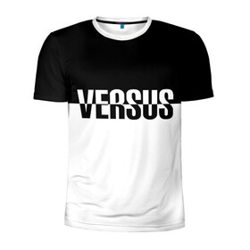 Мужская футболка 3D спортивная с принтом VERSUS в Тюмени, 100% полиэстер с улучшенными характеристиками | приталенный силуэт, круглая горловина, широкие плечи, сужается к линии бедра | battle | hip hip | rap | versus | батл | версус | реп | хип хоп