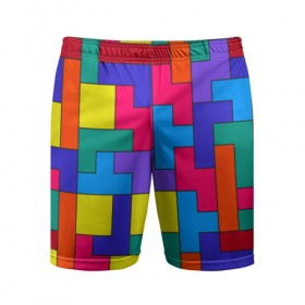 Мужские шорты 3D спортивные с принтом Орнамент Тетрис в Тюмени,  |  | tetris | геометрия | орнамент | тетрис | узор
