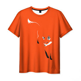 Мужская футболка 3D с принтом Лисица в Тюмени, 100% полиэфир | прямой крой, круглый вырез горловины, длина до линии бедер | зверь | лис | лиса | лисица | лисонька | рыжая | хищник