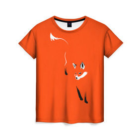 Женская футболка 3D с принтом Лисица в Тюмени, 100% полиэфир ( синтетическое хлопкоподобное полотно) | прямой крой, круглый вырез горловины, длина до линии бедер | Тематика изображения на принте: зверь | лис | лиса | лисица | лисонька | рыжая | хищник