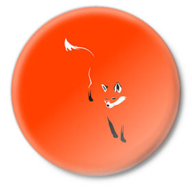 Значок с принтом Лисица в Тюмени,  металл | круглая форма, металлическая застежка в виде булавки | зверь | лис | лиса | лисица | лисонька | рыжая | хищник